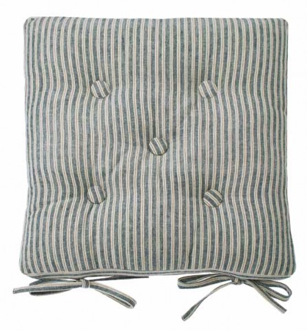 Hampton Stripe buttoned seat pad 